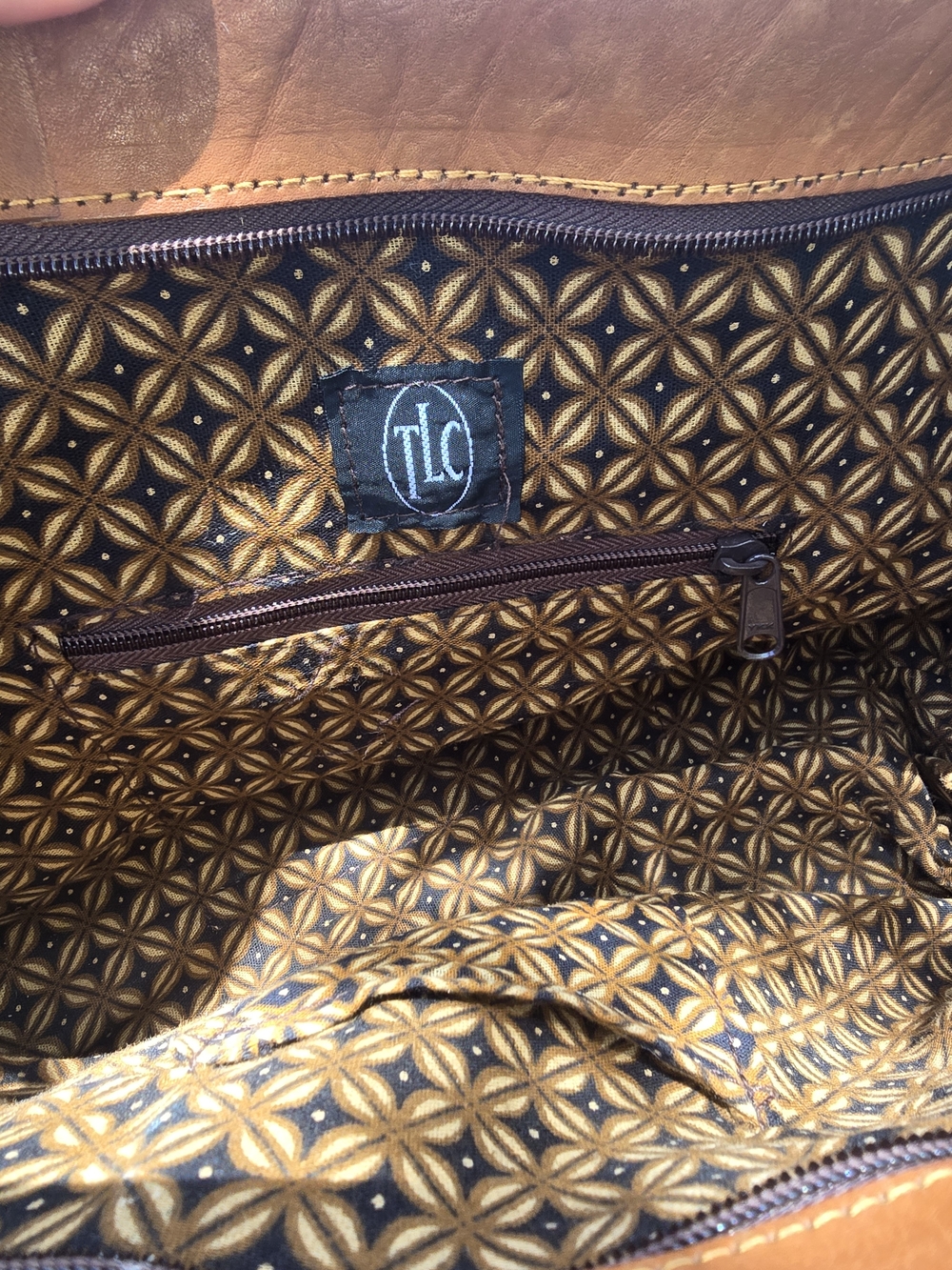 TLC Natural Woven Tote with Tan Leather Trim - Picture 3 of 10